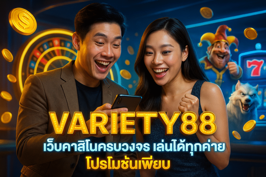 VARIETY88 เว็บคาสิโนครบวงจร เล่นได้ทุกค่าย โปรโมชั่นเพียบ